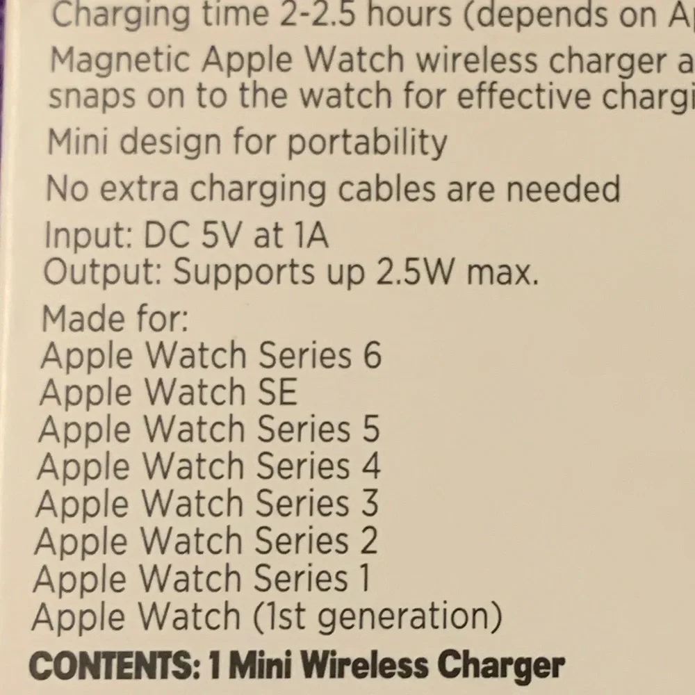 Apple Watch Mini Charger, NWT